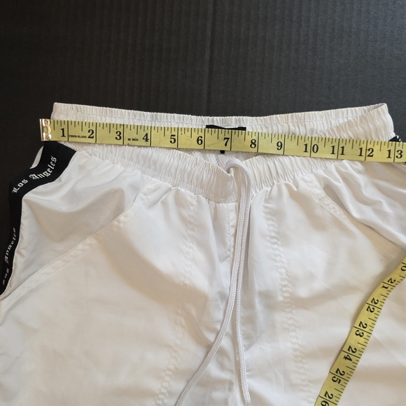Streetwear White Track Pants Y2K Jogger Tape Side Sporty - Picture 4 of 5